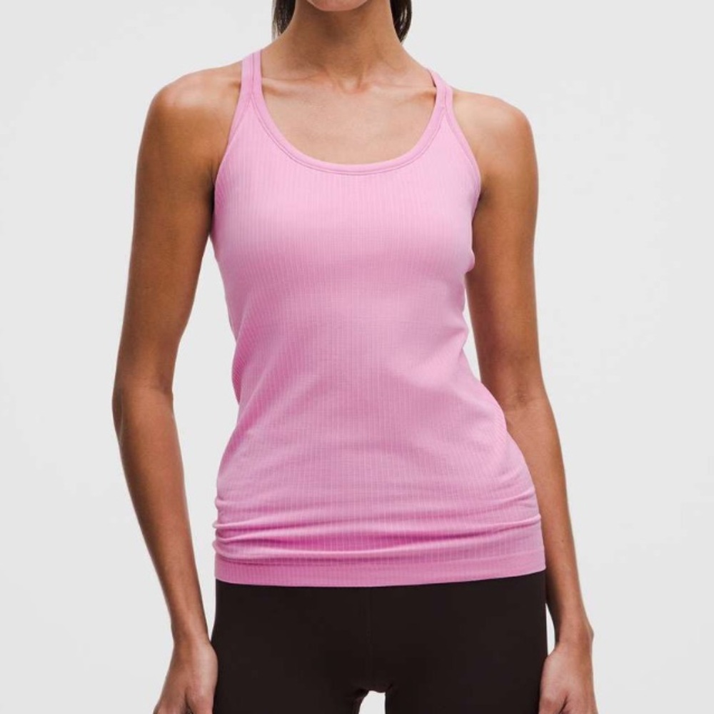 Lululemon Ebb to Street Tank Top pink B/C Cup‎ pink frosting NWT Size 14